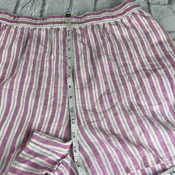 Universal Thread Shorts Women's Large Pink White Stripe Linen-Blend SHORTS - Picture 10 of 13